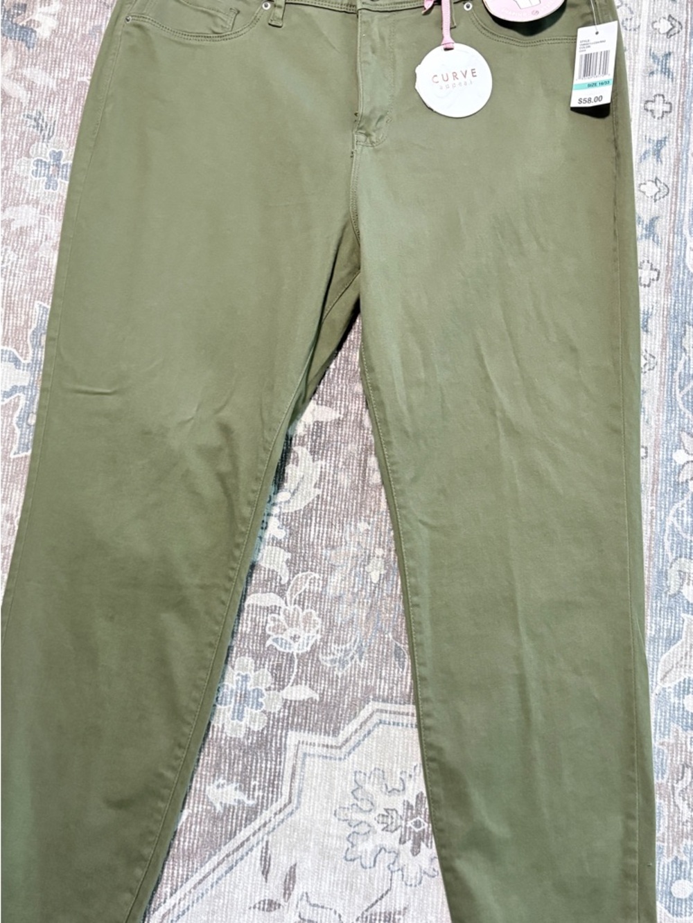 Curve Appeal Olive Green Ankle Jeggings  Size 16   NWT - Picture 2 of 6